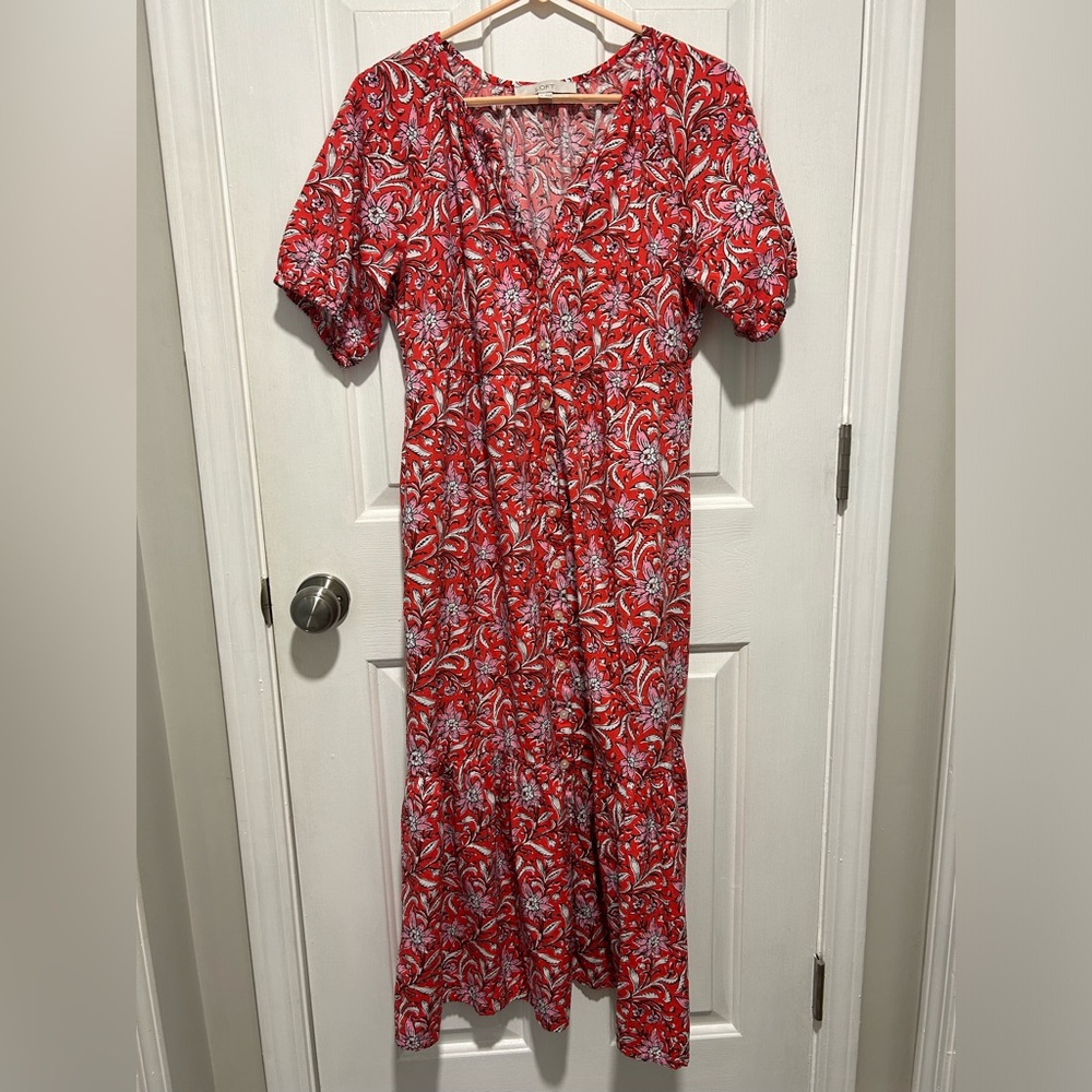 Ann Taylor Loft Midi Summer Dress Medium